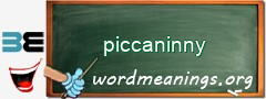 WordMeaning blackboard for piccaninny